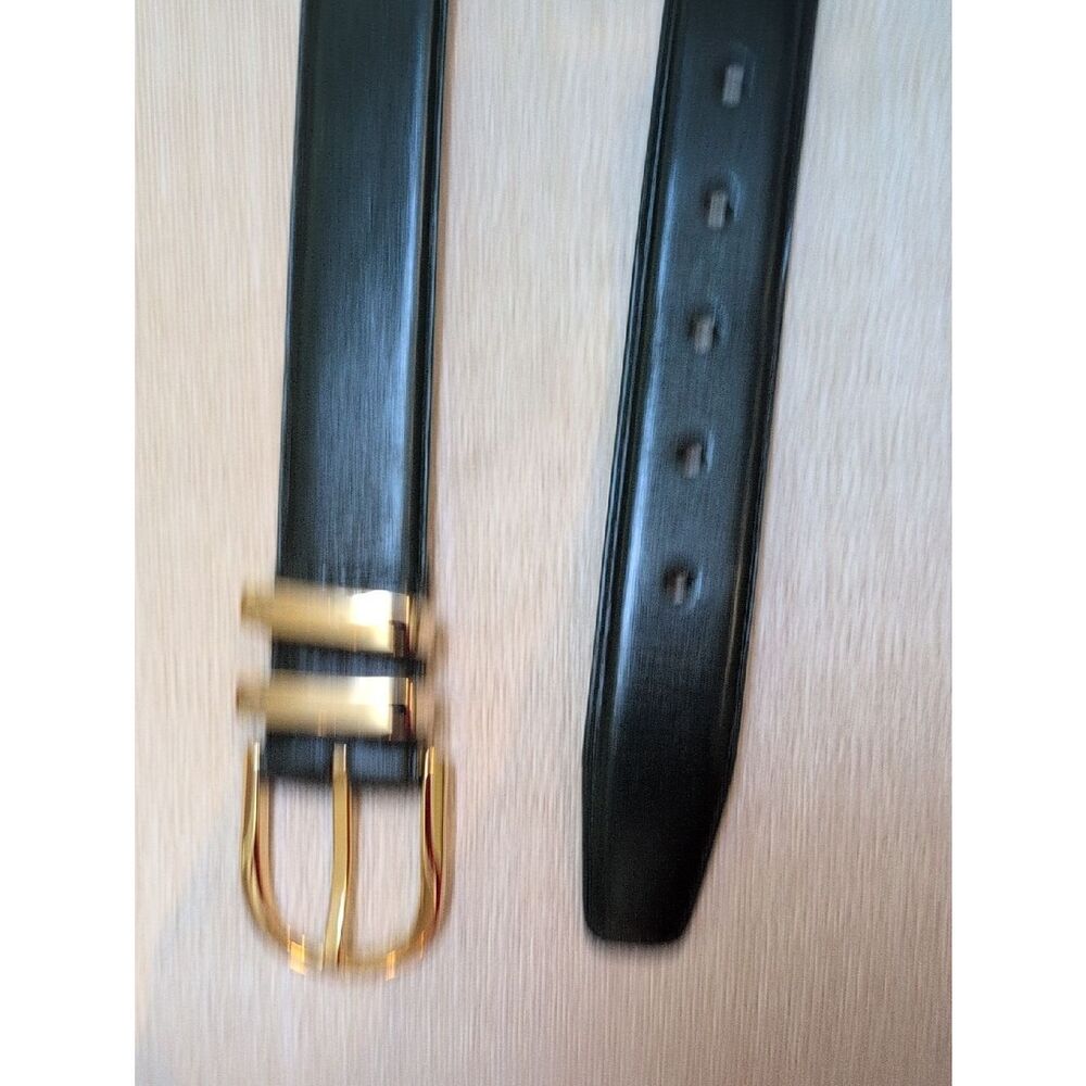 Talbot's Dark Green Leather Belt with Solid Brass Buckle Size S - Picture 5 of 11